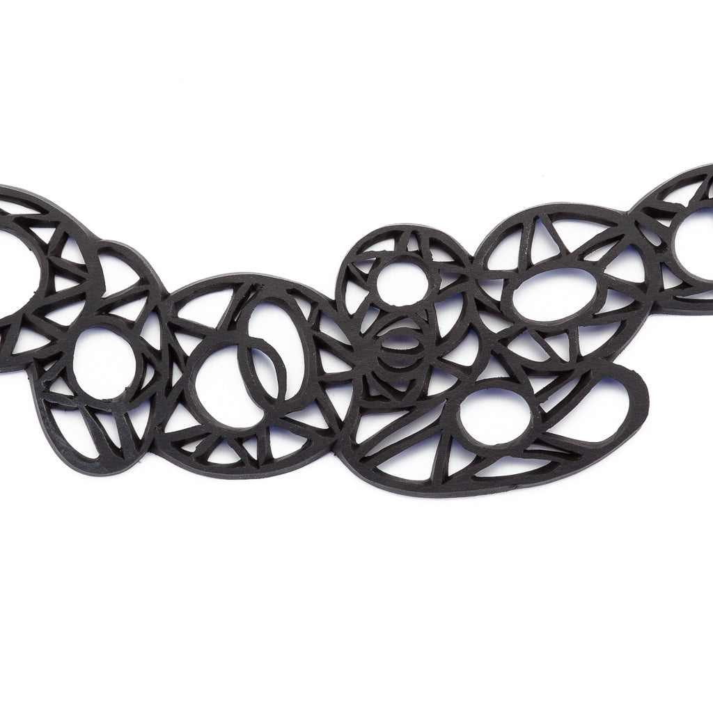 Stellar Geometric Rubber Choker Necklace by Paguro Upcycle
