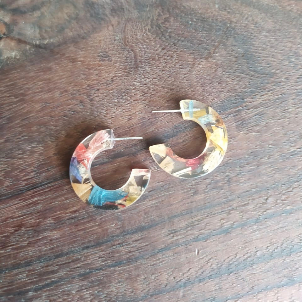 Quartilla Eco Friendly Resin Hoop Earrings by Paguro Upcycle