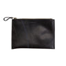 Paguro Upcycle black vegan flat pouch bag travel pouch with zipper and wrist strap