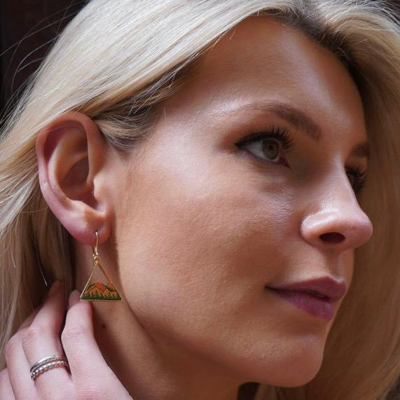 Boucles d'oreilles en or en bois recyclé écologique Hill