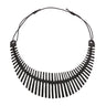 Paguro Upcycle upcycled inner tube necklace black crescent slotted collar with adjustable cord