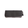 Paguro Upcycle vegan long zip purse in black with textured pattern and silver zipper