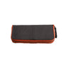 Paguro Upcycle vegan long zip purse in black with orange trim and zipper closure