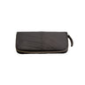 Paguro Upcycle black vegan long zip purse with textured design and gold zipper