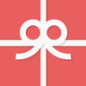 Paguro Upcycle red gift card with white ribbon design for vegan gift vouchers